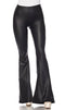 Black Faux Leather Bell Bottom Pants (Plus Sizes Available)